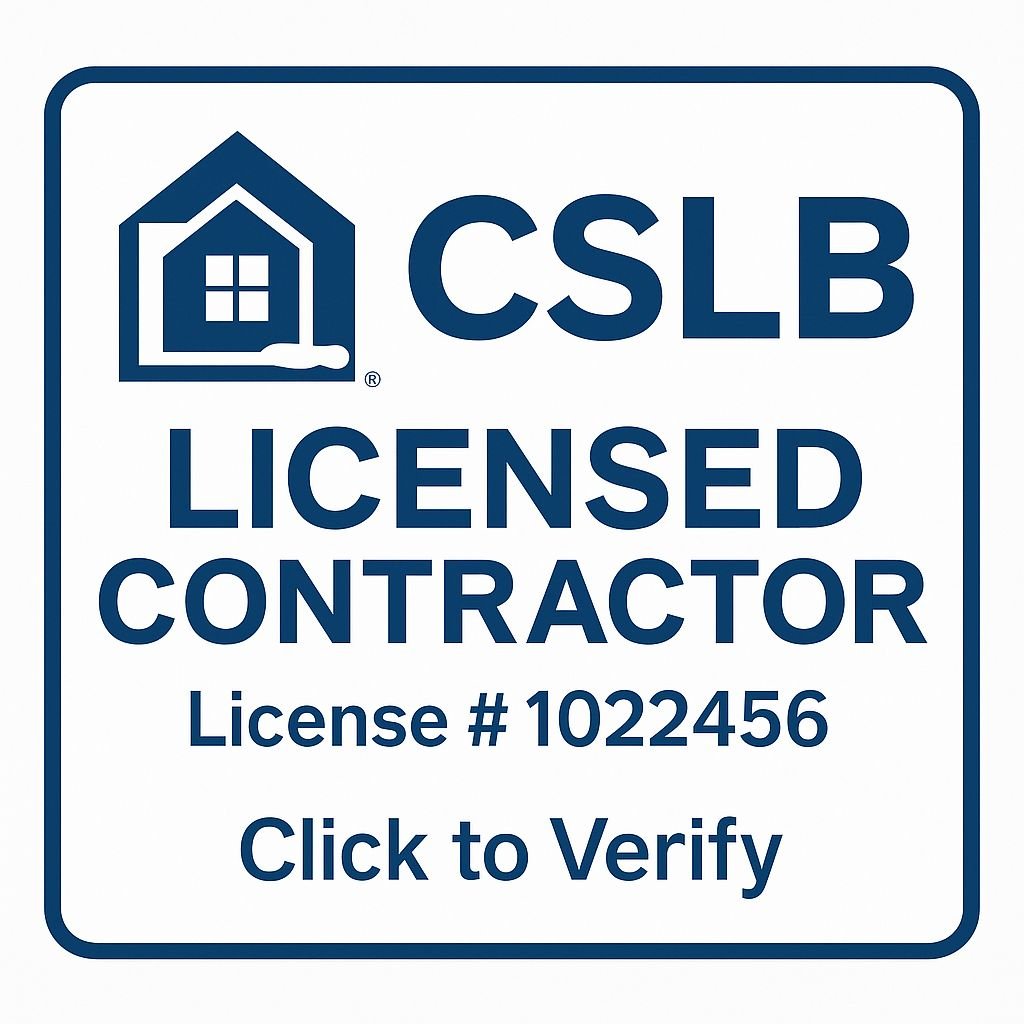 CSLB Licensed Contractor - License #1022456 - Click to Verify