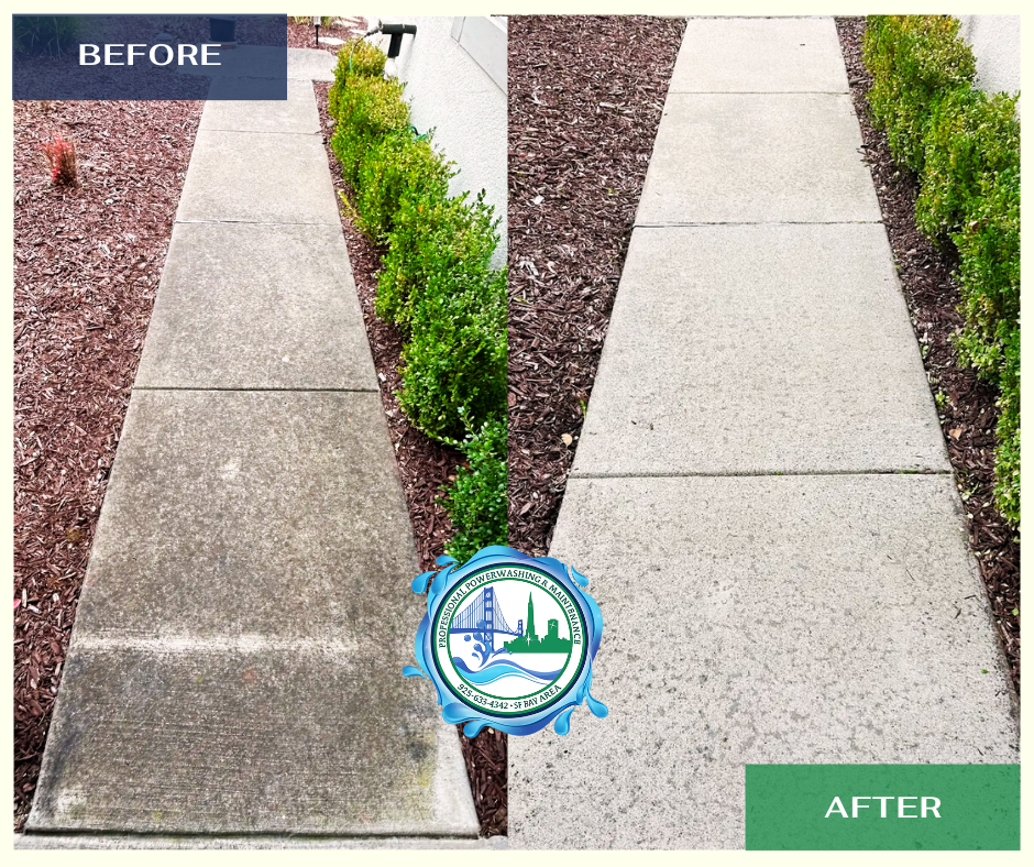 Before and after exterior cleaning
