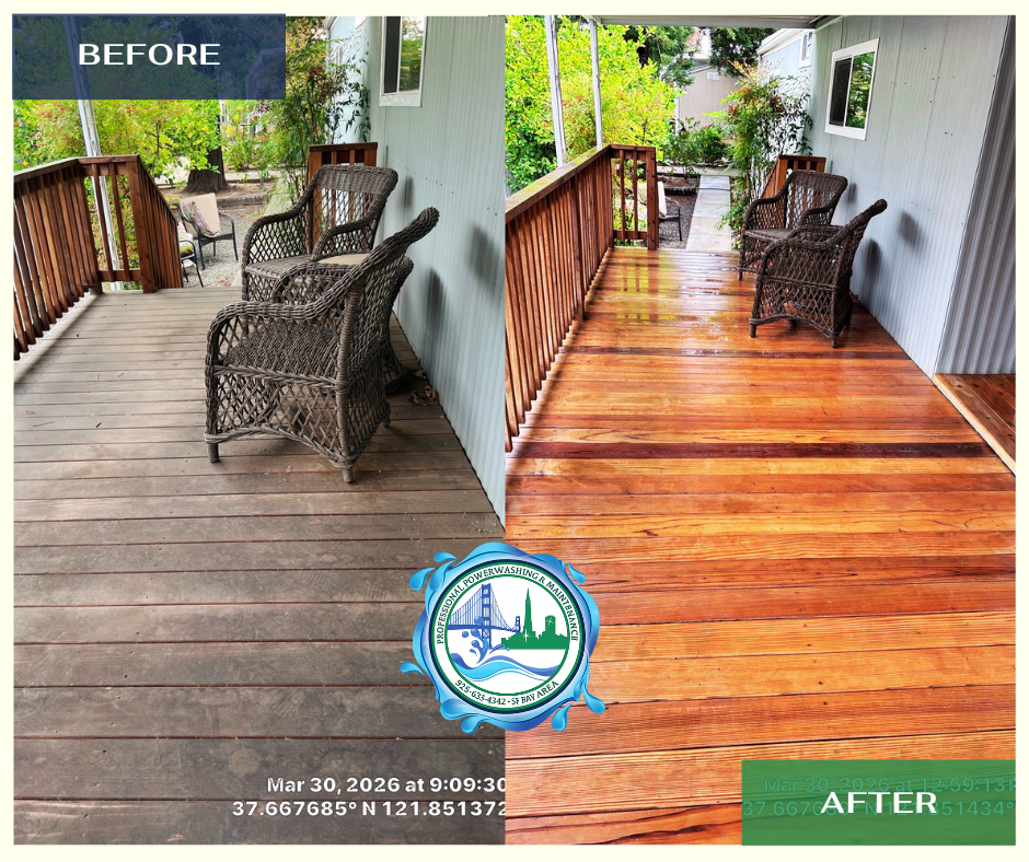 Before and after exterior cleaning
