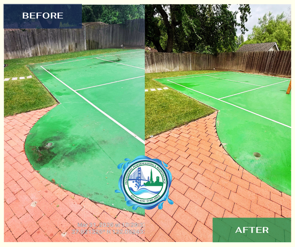 Before and after exterior cleaning