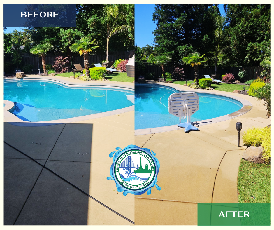 Before and after exterior cleaning