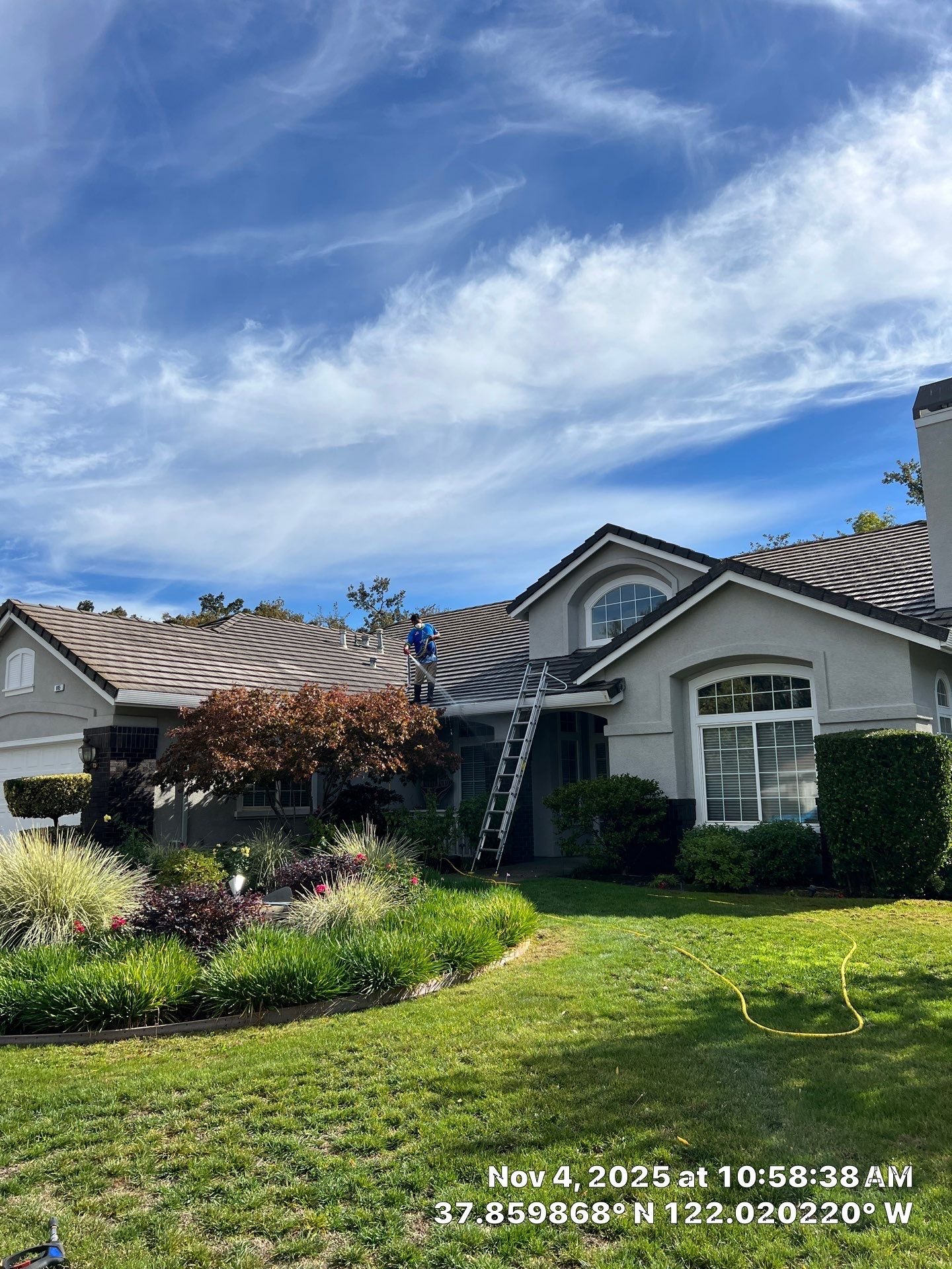 Exterior cleaning crew working on a Bay Area property