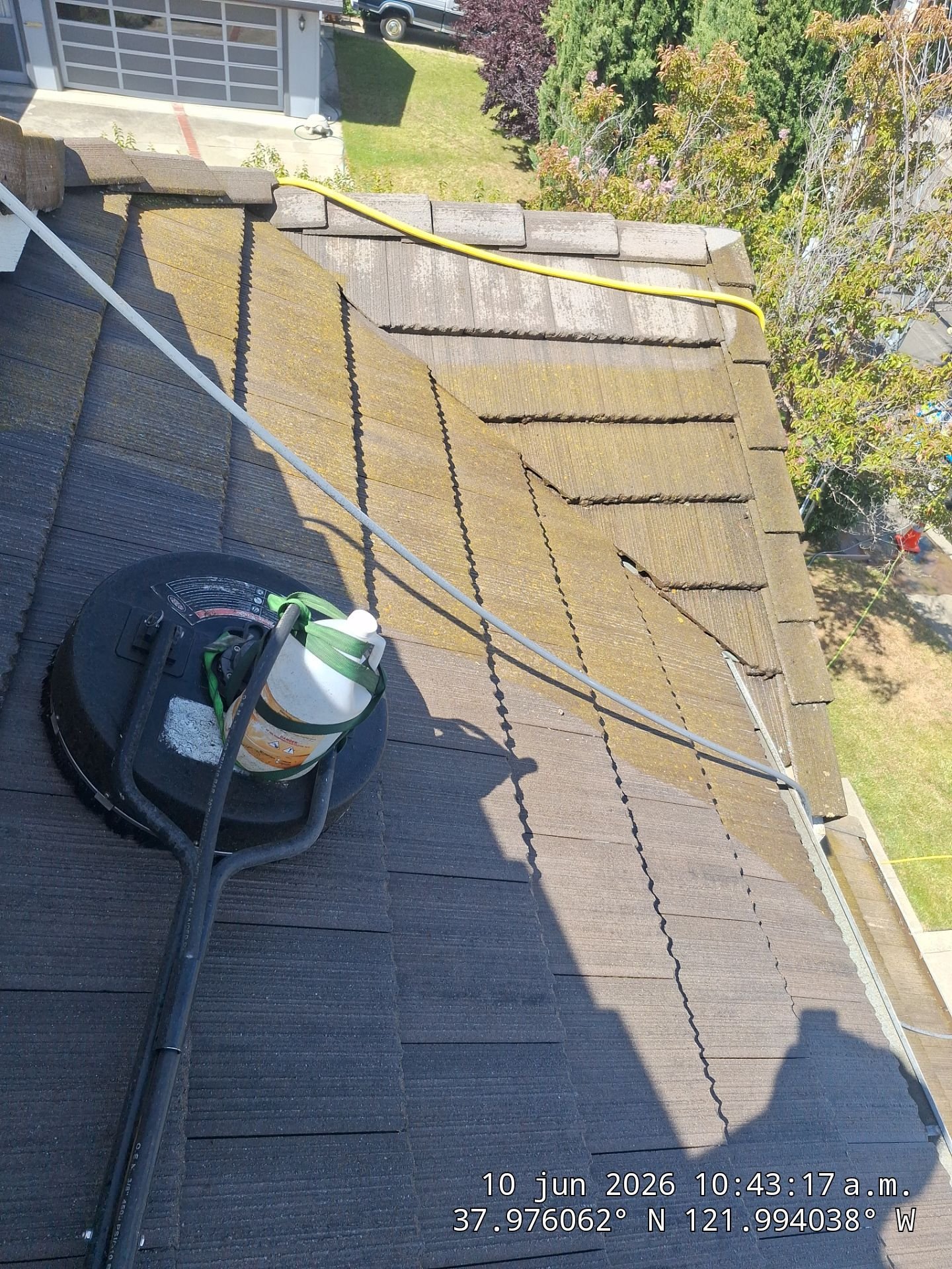Clean roof after soft washing in Concord